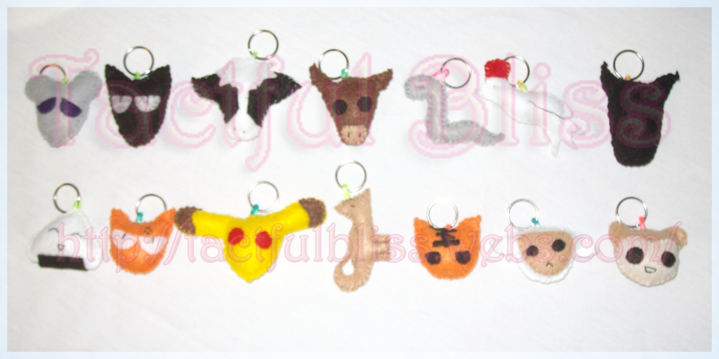 Fruits Basket Keychains by TactfulBliss 2009