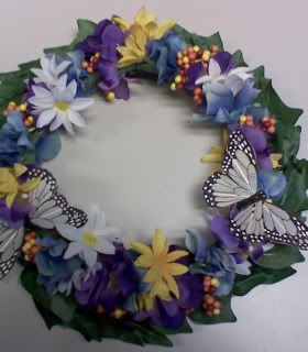 Flowers and Butterflies Wreath