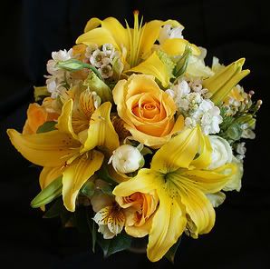 Yellow Lily Bridesmaid Bouquet
