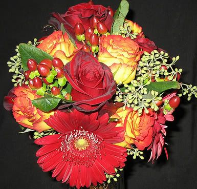 Red Autumn Rose Hand Tied