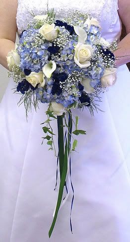 Blue Hydrangea Cascade Bouquet