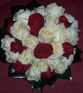 Cream and Red Roses Posy