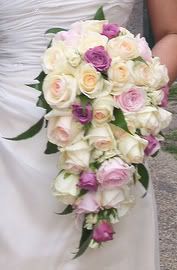Cream Roses Cascade Bouquets