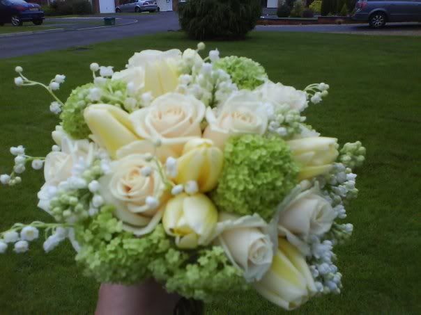 hand tied bouquet with cheers tulip