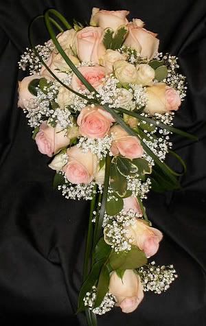 Pink Roses Cascade Bouquet
