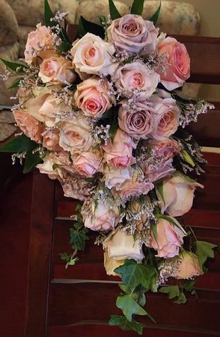 Pink Roses Cascading Bouquet