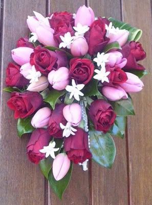 Small Pink Tulips Cascade Bouquets