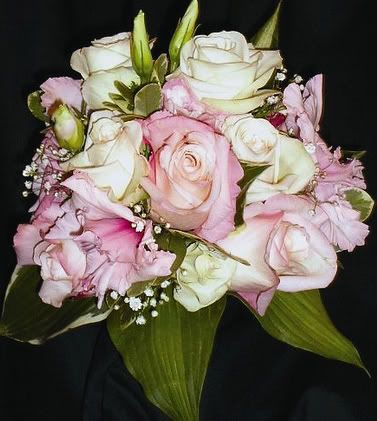 Pink White Rose Hand TIed