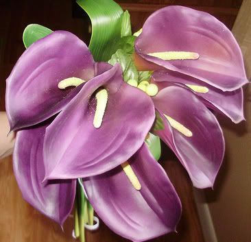 Purple Calla Lily Cascade Bouquet