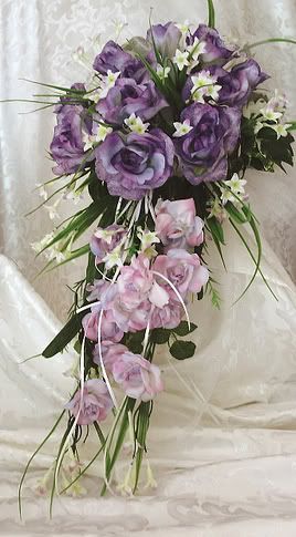 Silver Lavender Cascade Bouquet