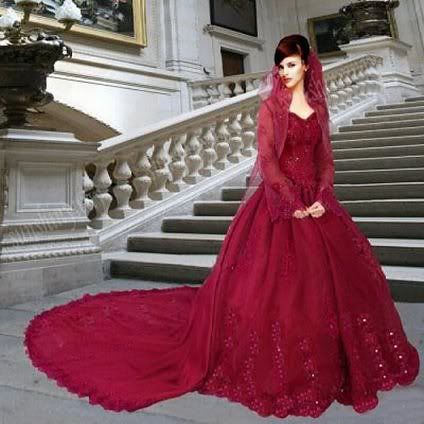 grand red ball wedding dress Pictures, Images and Photos