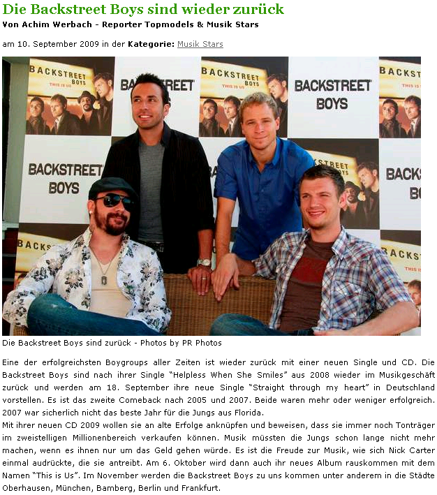 Backstreet Boys,Promo Tour,Europe,2009