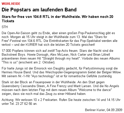 Backstreet Boys,Stars for free,2009,Berlin