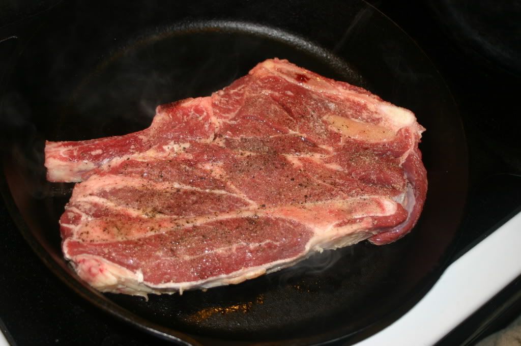Chuck Steak Searing the Chuck Steak