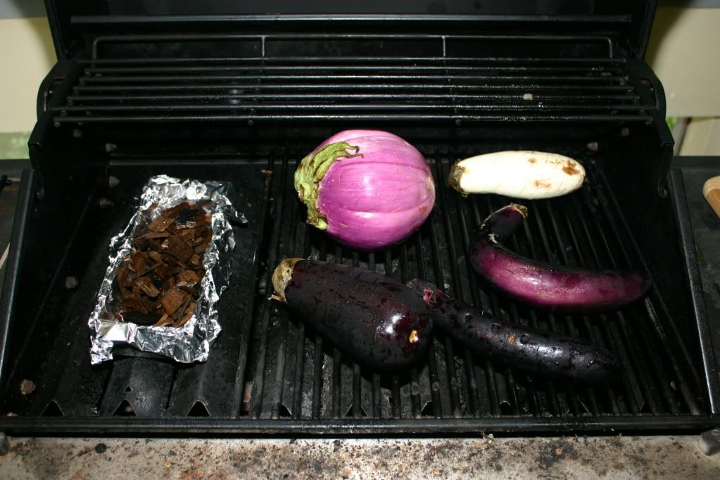 Eggplants ready for grilling Eggplants ready for grilling