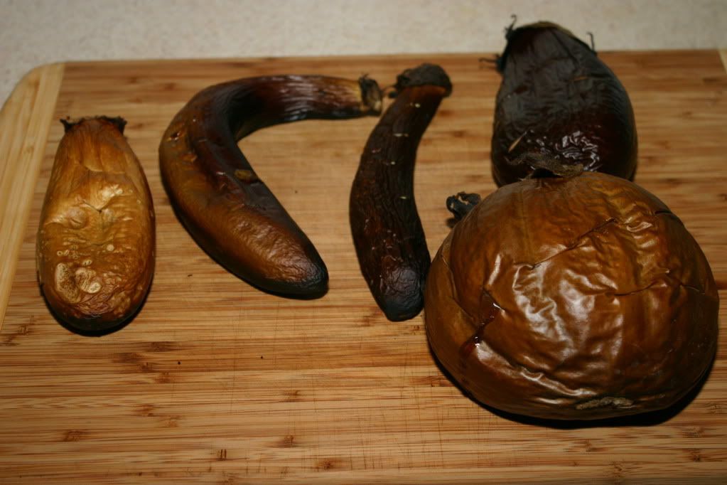 Eggplants, transformed by smoke and heat Eggplants, transformed by smoke and heat