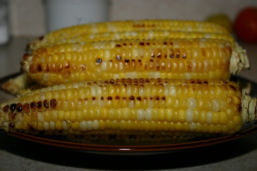 Corn, hot off the grill Corn, hot off the grill