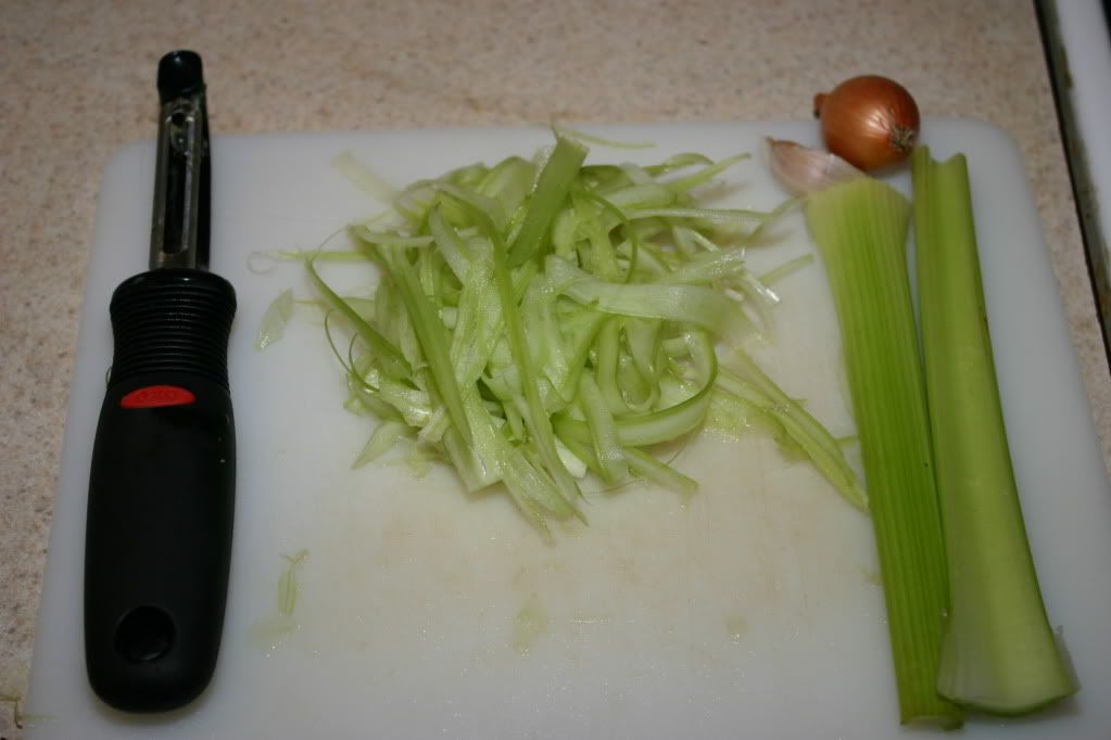 Strips of celery