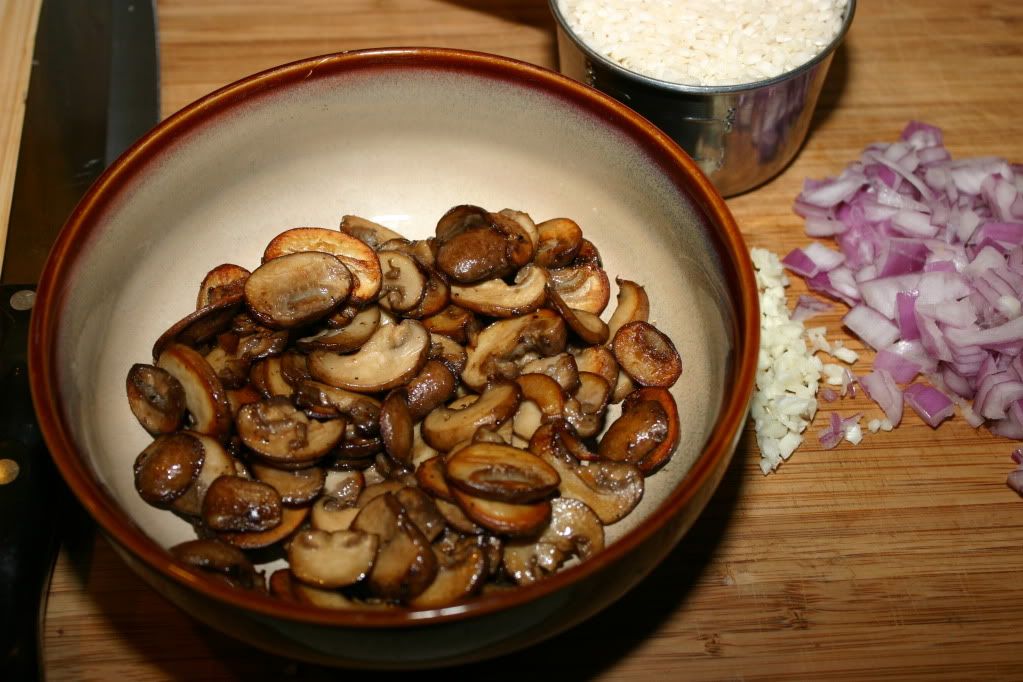 Browned mushrooms
