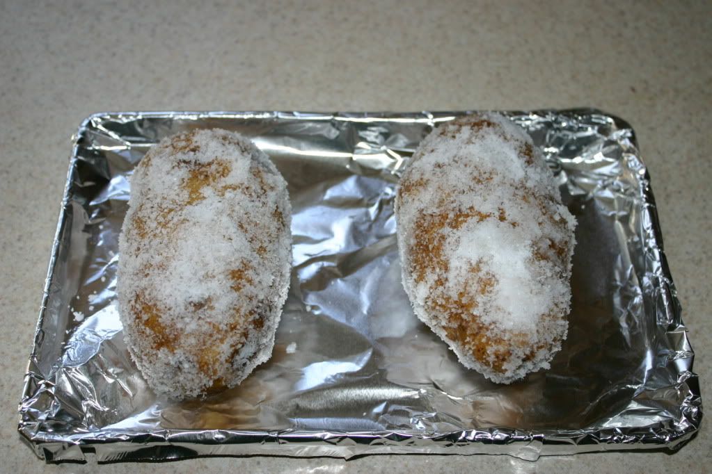 Salt Crusted Potatoes Ready for the Oven