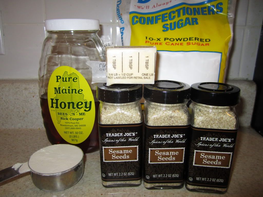 The short list of ingredients Sesame Honey cookie ingredients