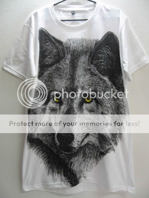 Wolf Animal Big 80s Print Rock Tiger T Shirt L  
