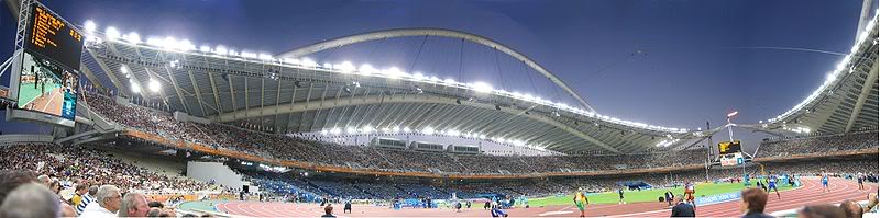 Estádio olímpico de Atenas durante a olimíadas de verão de 2004