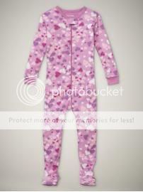 Baby Gap Girls Heart Footed Sleeper Pajamas 3 3T NWT NEW NIP  